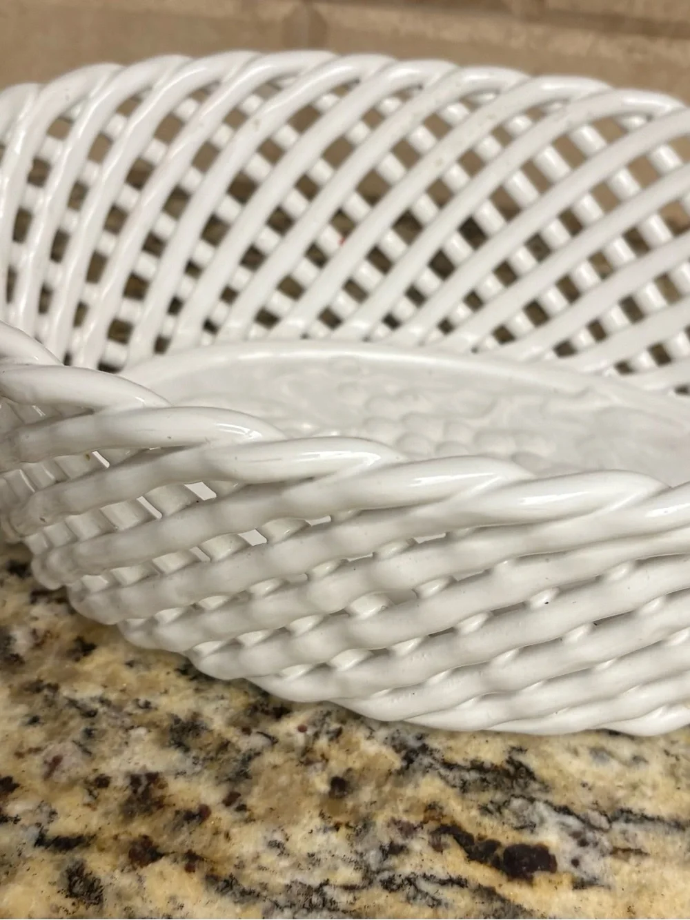 Nordstrom White Woven Ceramic Decorative Bowl